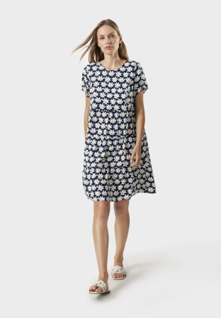 Granatowa sukienka w kwiaty 100% wiskoza