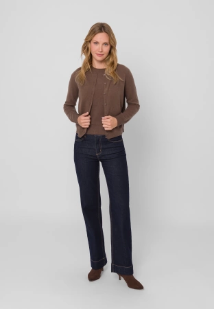 Brązowy kardigan z kaszmirem