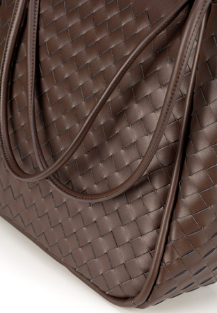 Brązowa pleciona shopperka