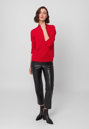 Czerwony półgolf 100% wełna