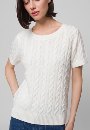 Dzianinowa bluzka w warkoczowy splot