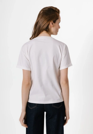 Ecru bluzka z haftowanym wzorem