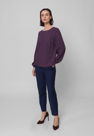 Wiskozowa bluzka z bufiastymi rękawami