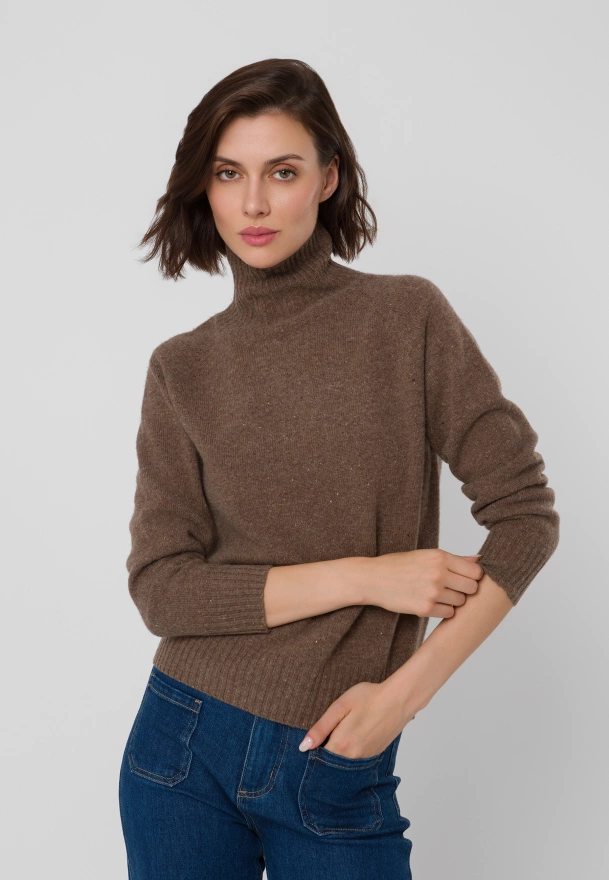 Brązowy golf 100% wełna