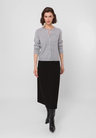 Szary wełniany kardigan