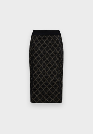 Czarna dzianinowa spódnica ze złotą nitką