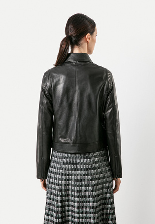 Czarna skórzana ramoneska