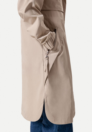 Wodoodporna brązowa kurtka z kapturem