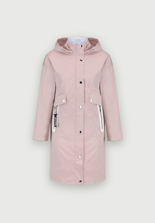 Kurtka przeciwdeszczowa w kolorze zgaszonego różu