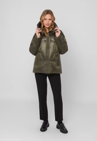 Pikowana kurtka w kolorze oliwkowym