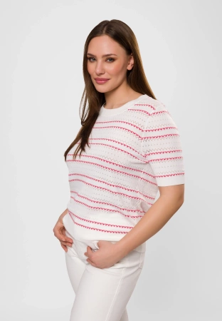 Dzianinowa bluzka w różowe paski