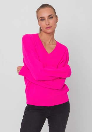 Kaszmirowy sweter w kolorze różowym