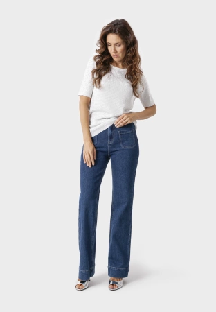 Biała bluzka z wiskozy z dżetami