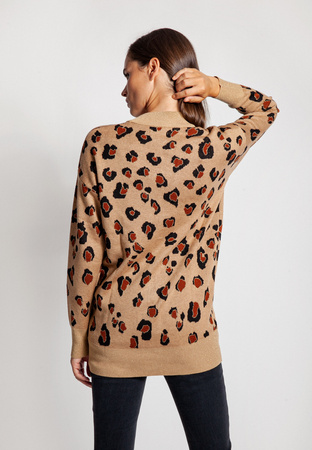 Dłuższy kardigan w cętki