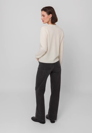 Ecru wełniany kardigan