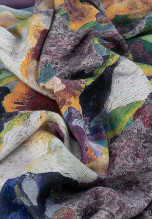 Dwustronna wiskozowa apaszka w kwiaty