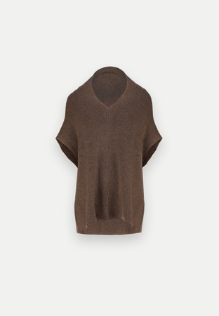 Brązowa dzianinowa kamizelka