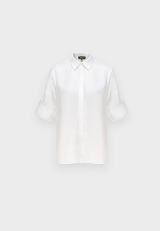 Ecru koszula z domieszką lnu