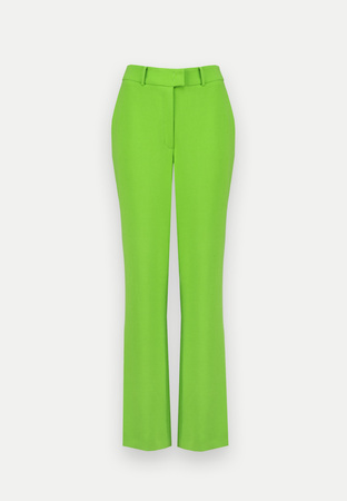 Limonkowe spodnie z szeroką nogawką