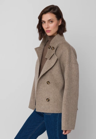 Beżowa kurtka double face