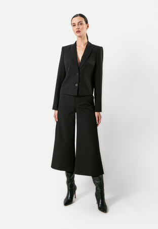 Czarne spodnie z szeroką nogawką