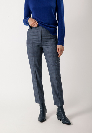 Szaro-granatowe cygaretki w kratę