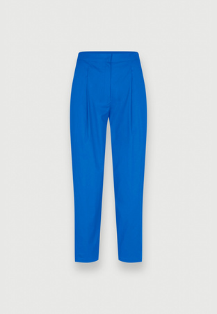 Niebieskie popelinowe spodnie z krótszą nogawką