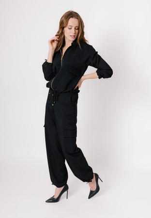 Szerokie spodnie z troczkami