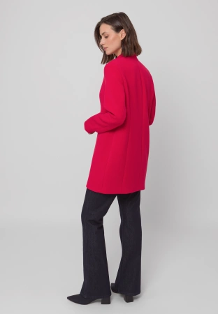 Krótki czerwony płaszcz z wiskozą