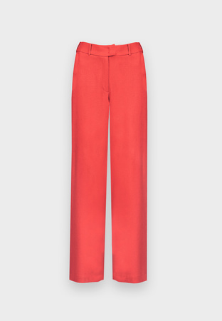 Pomarańczowe szerokie spodnie z wiskozą i lnem