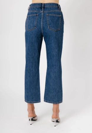 Jeansy z prostą nogawką z wysokim stanem