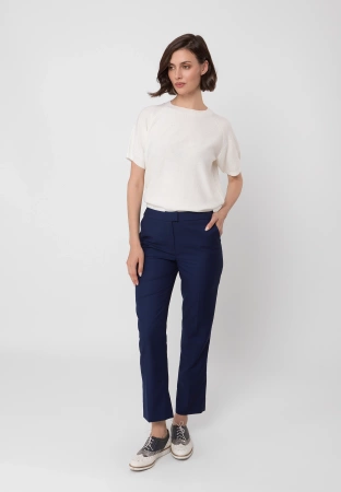 Ecru dzianinowa bluzka z drobnymi cekinami