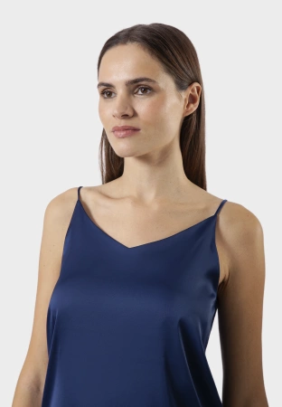 Granatowy top na cienkich ramiączkach