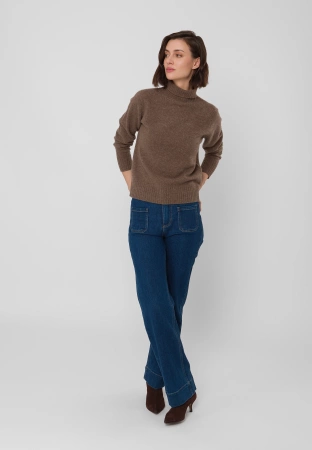 Brązowy golf 100% wełna