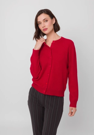 Bordowy wełniany kardigan