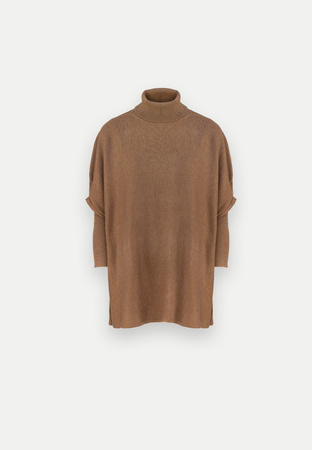 Brązowa tunika z golfem