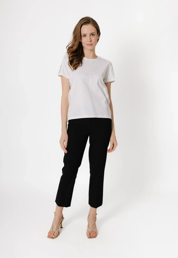 Klasyczne czarne spodnie z nogawką ⅞ 