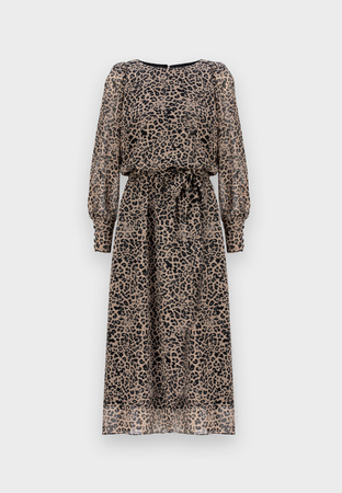 Długa sukienka w panterkowy print
