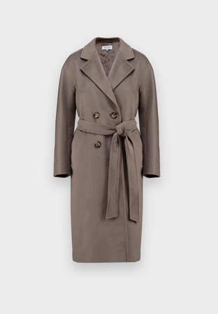 Brązowy dwurzędowy płaszcz 100% wełna