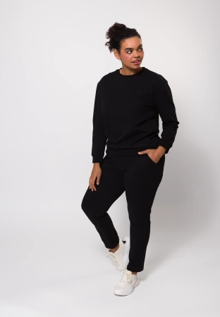 Czarna bawełniana bluza z aplikacją