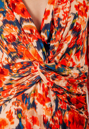 Wiskozowa sukienka z fantazyjnym drapowaniem