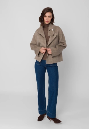 Beżowa kurtka double face