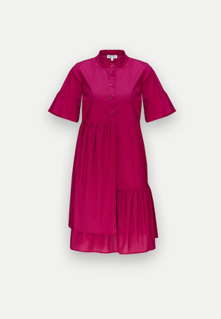 Bawełniana sukienka z asymetryczną falbaną