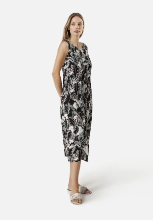 Wiskozowa sukienka w czarno-biały wzór