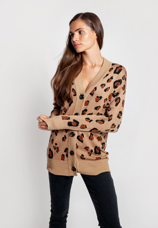 Dłuższy kardigan w cętki