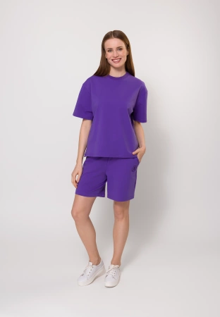 Bawełniane dresowe spodenki w kolorze fioletowym
