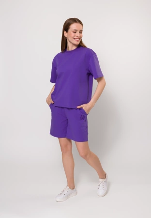 Bawełniane dresowe spodenki w kolorze fioletowym