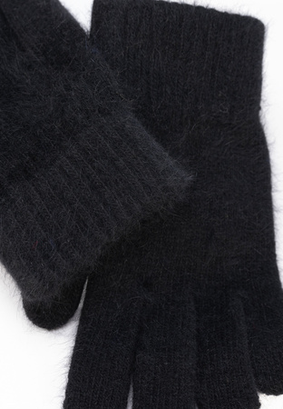 Czarne rękawiczki z domieszką wełny