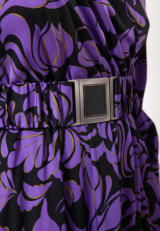 Wiskozowa sukienka z kopertowym dekoltem