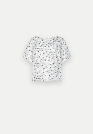 Biała wiskozowa bluzka w kwiaty